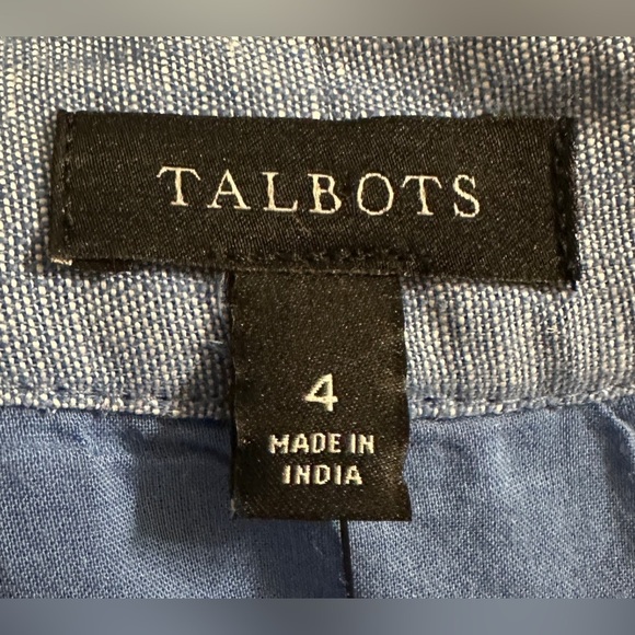 Talbots linen scallop detail shift dress, embroidered chambray - Picture 8 of 10